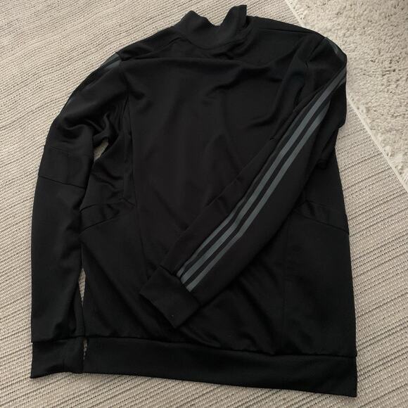 Adidas Track Jacket Womens Medium Black/Gray Three Stripe Full Zip AV1008 Clima - Picture 5 of 7